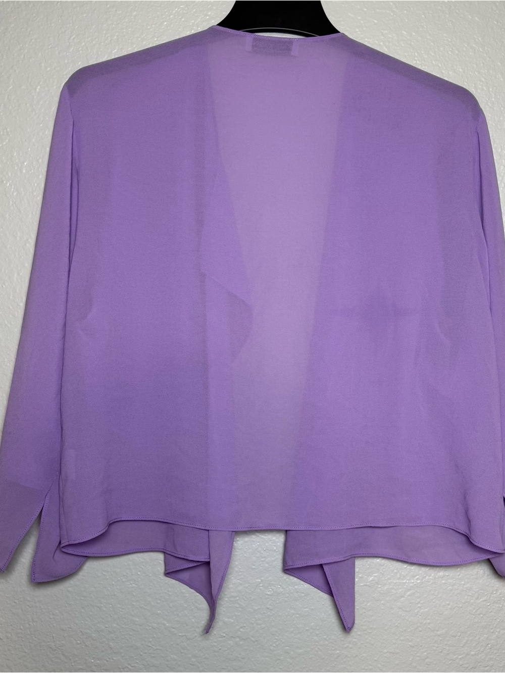 Kate Kasin Purple Chiffon Kimono Jacket 3/4 Kimono Sleeve Open Front XL - Picture 2 of 5